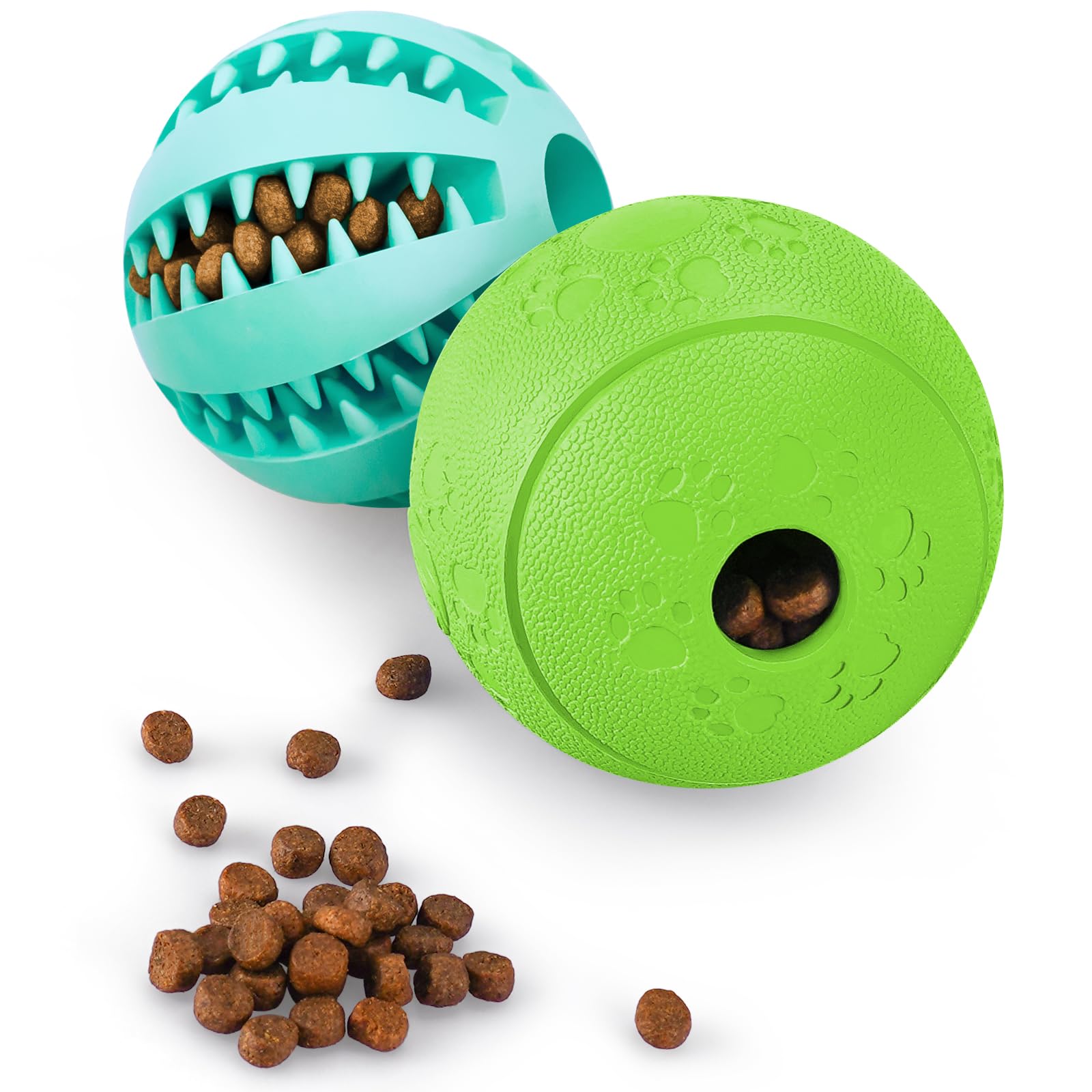 HIPPIH 2 Pack Interactive Dog Puzzle Toys - Treat Dispensing, Teething Relief & IQ Training for Puppies & Dogs (Blue 2.75