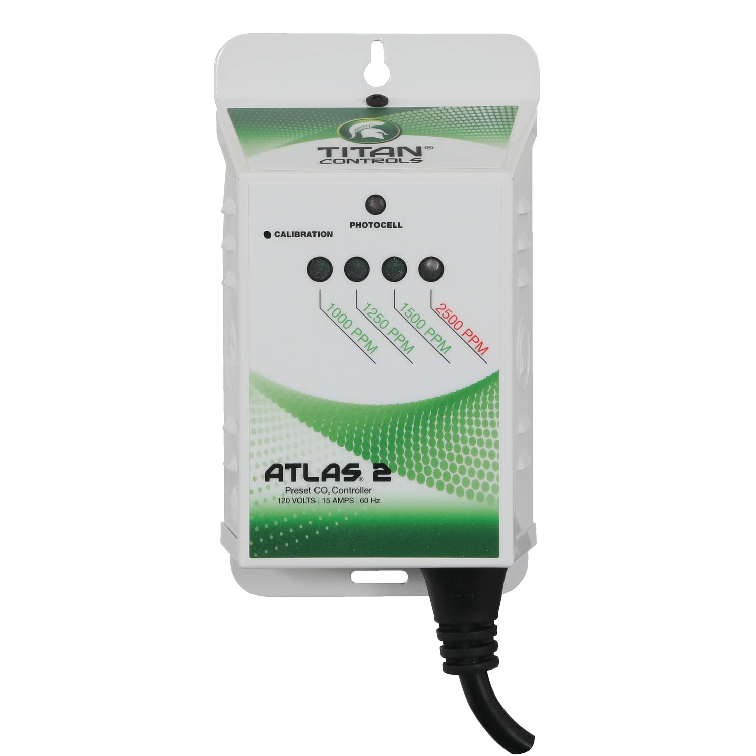 Titan Controls Atlas 2 CO₂ Monitor and Controller - Digital Greenhouse CO2 Regulator for Indoor Grow Rooms, Hydroponics, and Plant Growth Environments