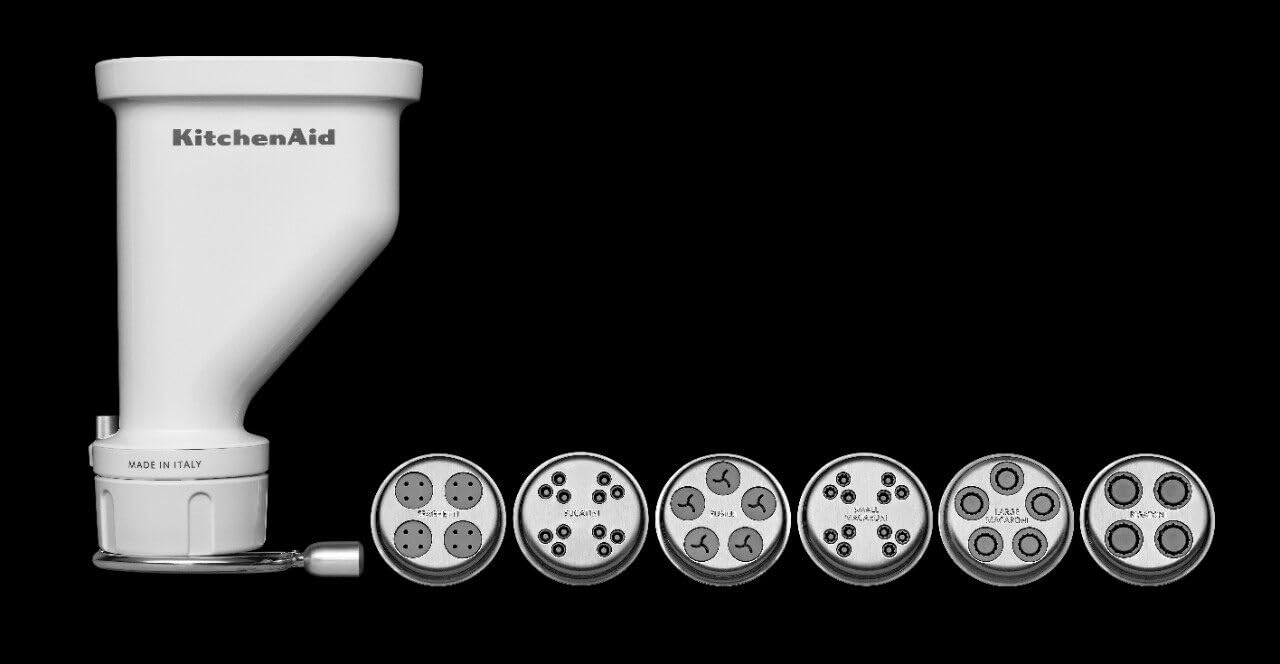 KitchenAid KSMPEXTA Gourmet Pasta Press Attachment - 6 Interchangeable Plates for Homemade Spaghetti, Fettuccine & More | Compatible with Stand Mixers | Perfect for Italian Cooking & Pasta Making at Home