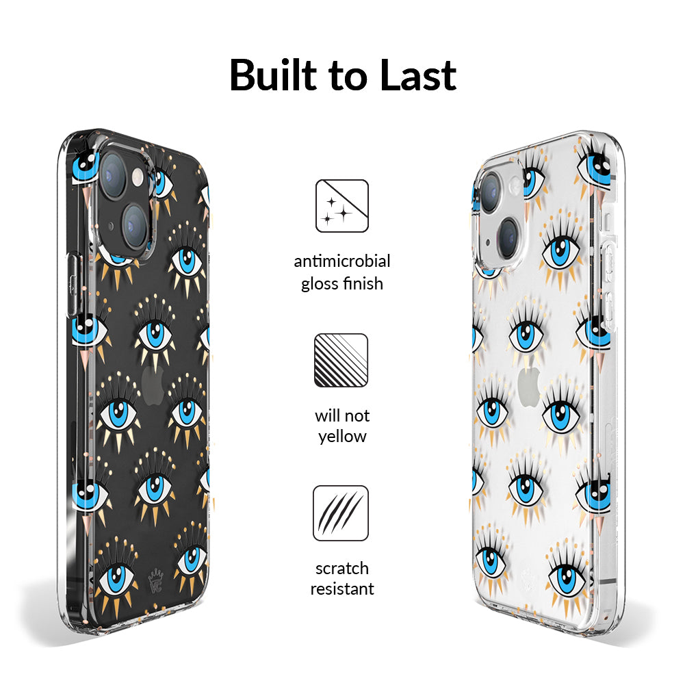 Evil Eye Protection iPhone Case - Stylish & Durable Phone Cover for iPhone 13/14/15 Pro Max - Perfect for Travel, Daily Use & Gift Giving