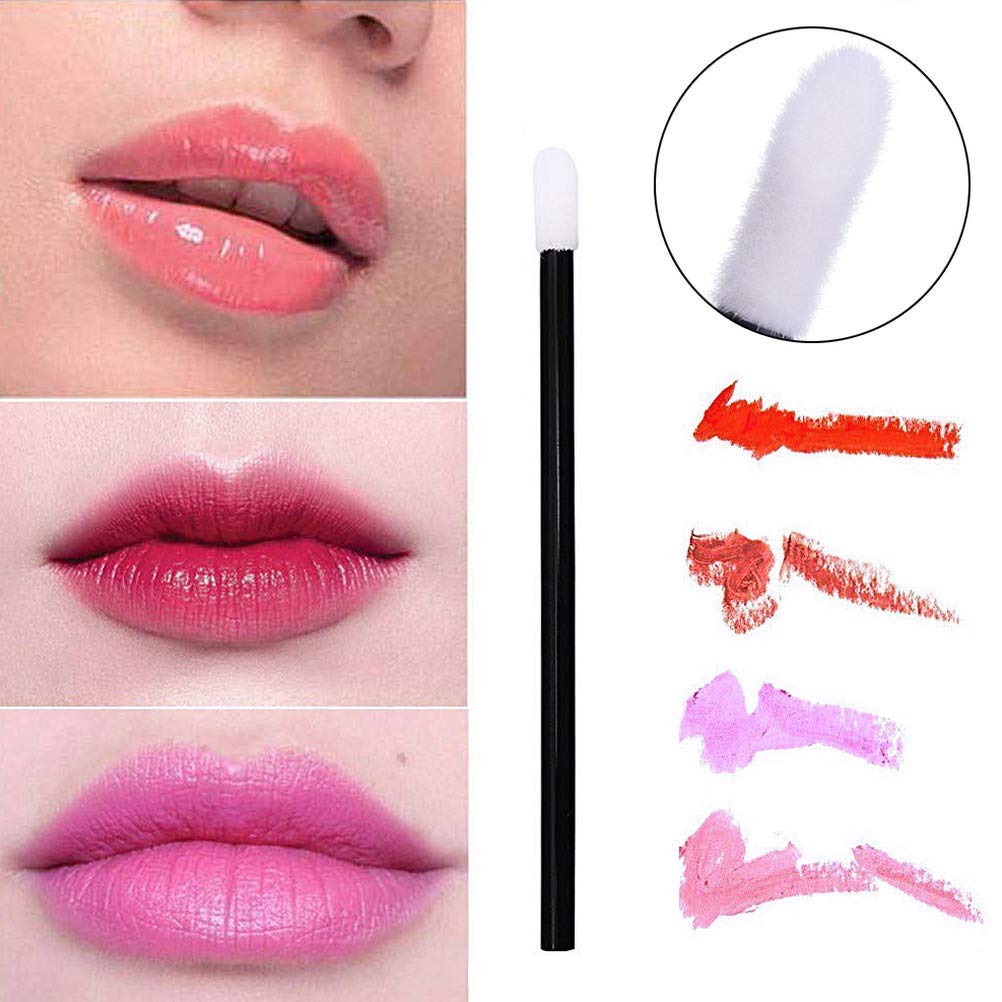 iBuddy Disposable Lip Brush for Women - 50 Pack Lipstick Brush, Lip Balm & Eyeshadow Applicator | Travel-Friendly Makeup Brush Kit for Professional & Home Use | Perfect for Makeup Artists, Salons & Personal Touch-Ups (Black)