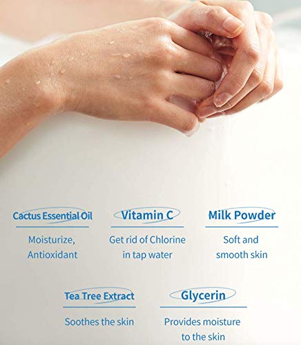 BODYLUV Puresome Vita Milk Shower Filter - Chlorine Removal & Vitamin Enriched Water Purifier with Refreshing Blue Lime Scent | For Healthy Skin & Hair Care in Bathroom