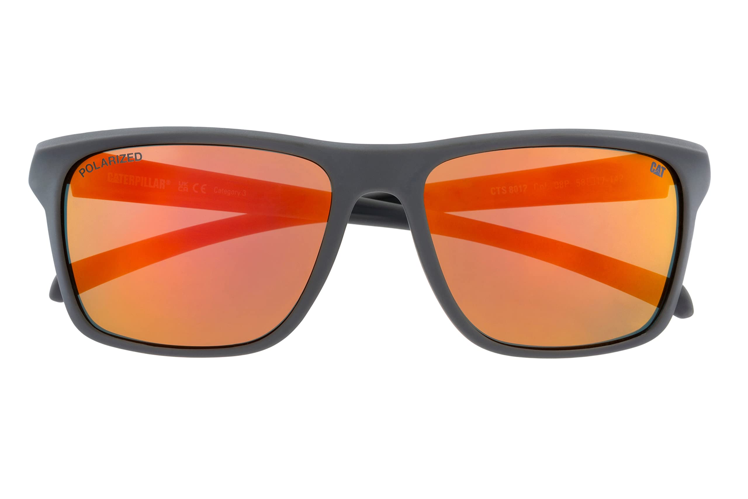 Caterpillar 8012 Polarized Square Sunglasses for Men - UV Protection, Anti-Glare, Lightweight & Durable - Perfect for Driving, Fishing, Hiking & Outdoor Activities