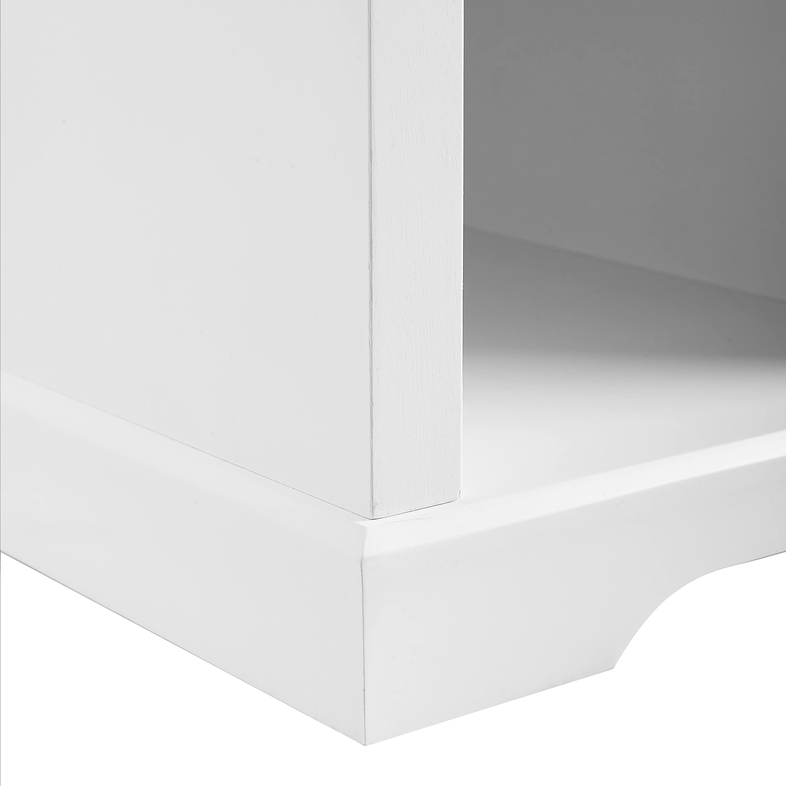 Crosley Anderson White Entryway Storage Bench with Shoe Rack & Organizer Shelves - Perfect for Small Spaces, Hallway Organization & Shoe Storage