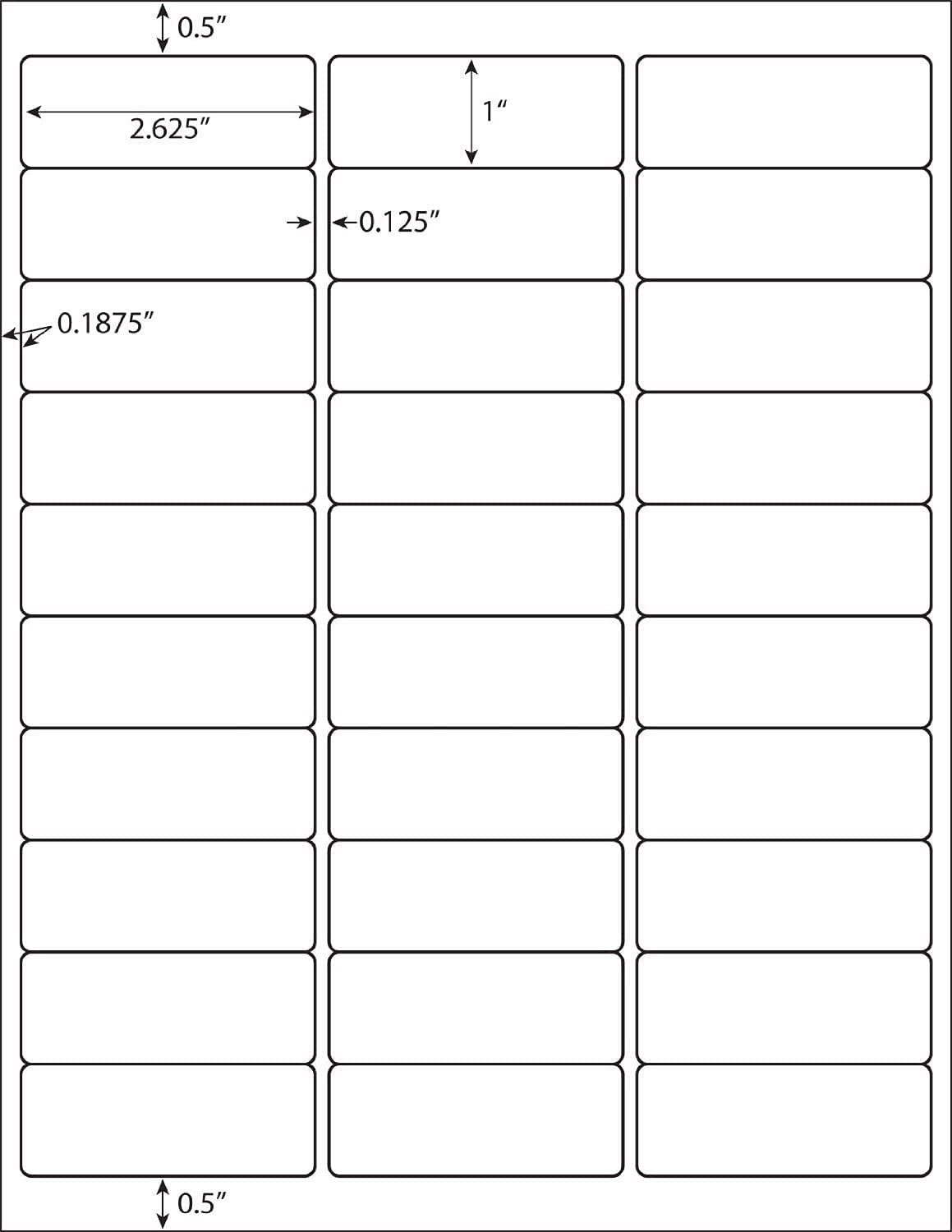 30-Up Labels 60000 Stickers (2000 Sheets) - 2.625 x 1 Inch White Mailing Labels for Laser & Inkjet Printers | Perfect for FBA Shipping, Business Address Labels & Bulk Mailing