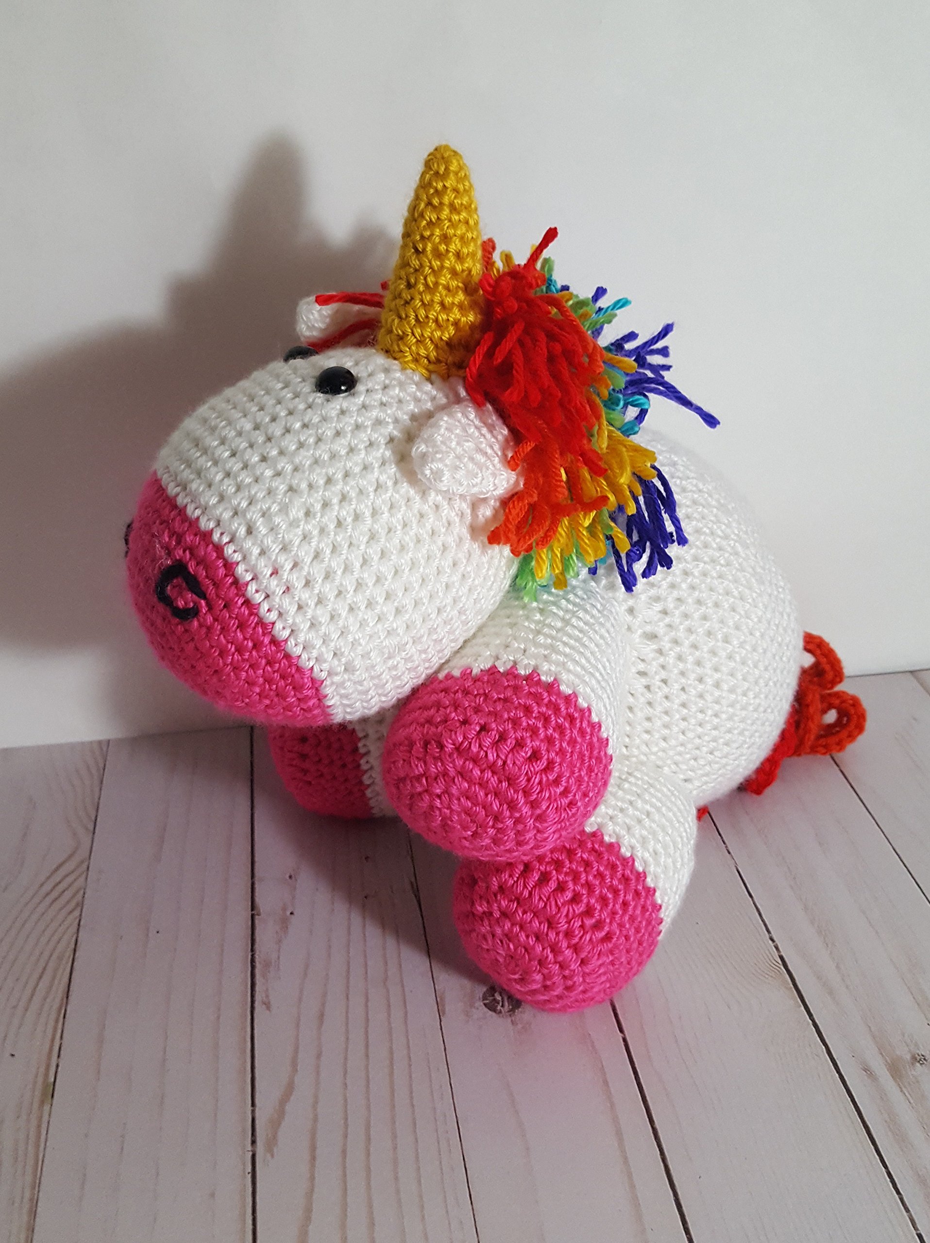 Large Crochet Unicorn Doll - Handmade Plush Stuffed Animal Toy for Kids, Perfect for Birthday Gifts, Nursery Decor and Cuddling Companion