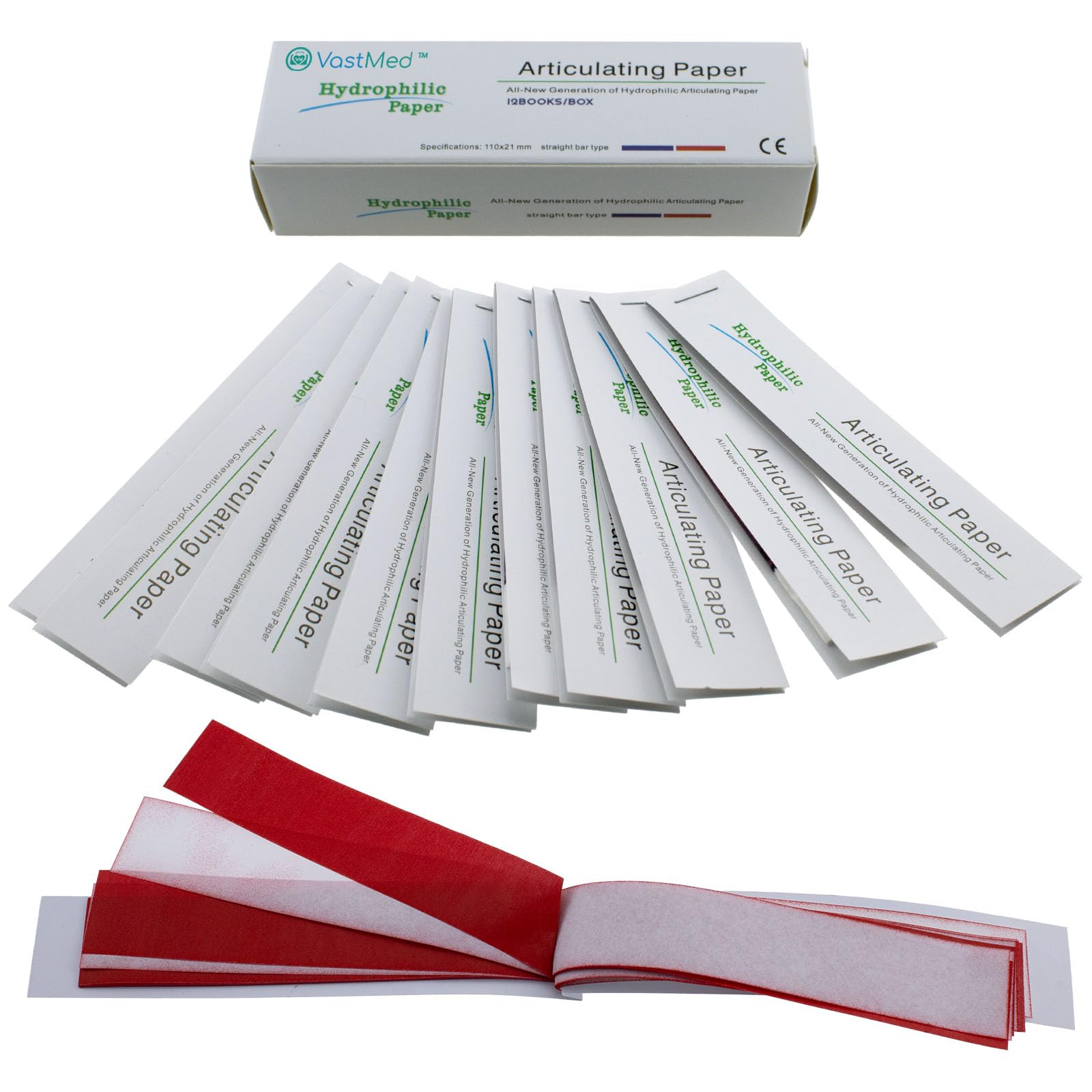 VASTMED 240PCs Dental Grade Articulating Papers - Double-Sided Micron Bite Paper & Film for Occlusal and Interproximal Adjustments | Perfect for Dentists, Orthodontists & Dental Labs | Ideal for Bite Registration, Crown Fitting & Dental Restoration Procedures