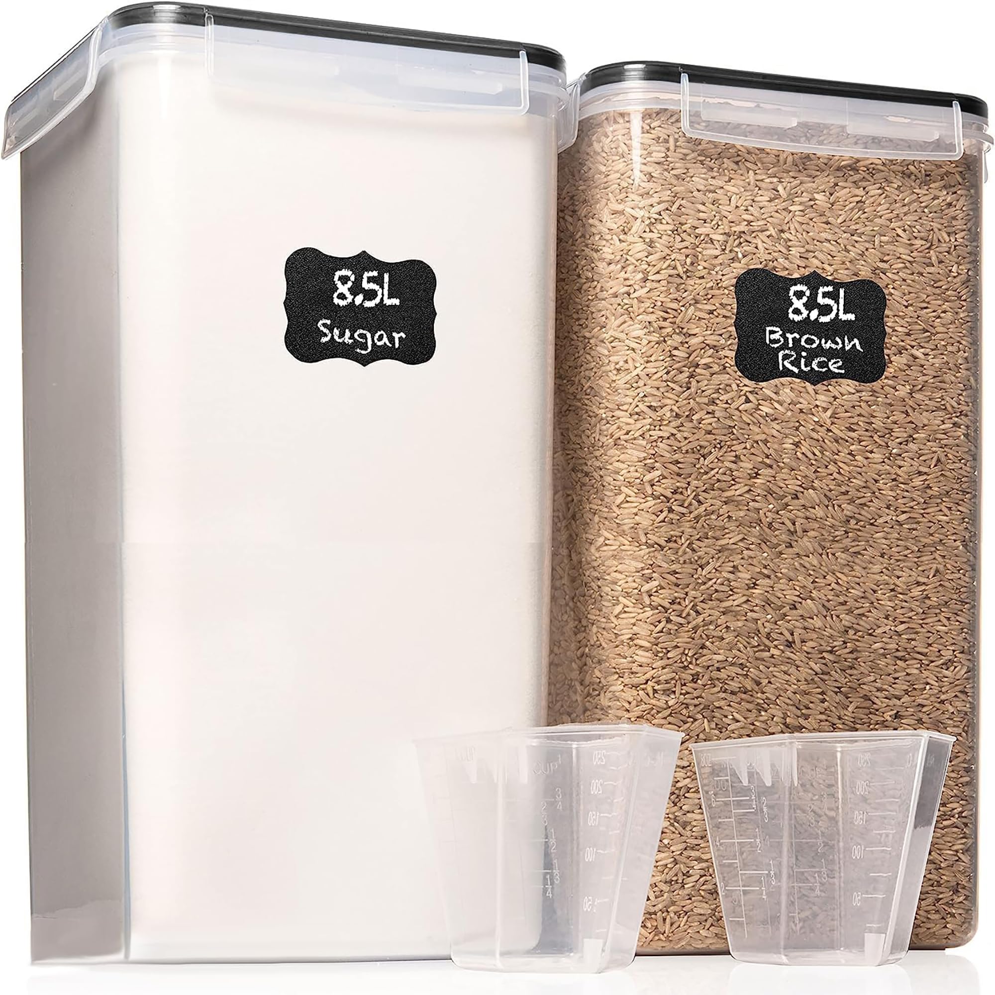 2-Pack 8.5L (287 Oz) Extra Large Airtight Food Storage Containers with Lids - BPA Free Kitchen & Pantry Organization for Baking Supplies, Cereal, Flour, Sugar, Rice | Perfect for Bulk Food Storage, Meal Prep & Kitchen Organization
