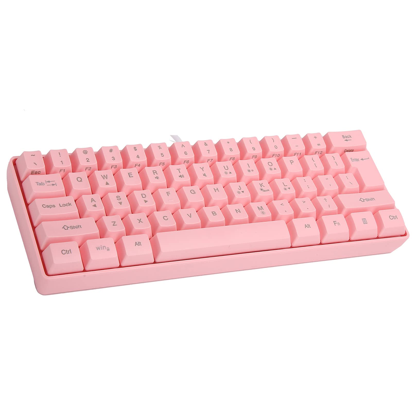 RGB Gaming Keyboard - V700 USB Wired Mechanical Keyboard with LED Backlit, 61 Keys Illuminated Keypad for PC, Laptop, Desktop (Pink) | Perfect for Gaming, Office Work & Night Typing