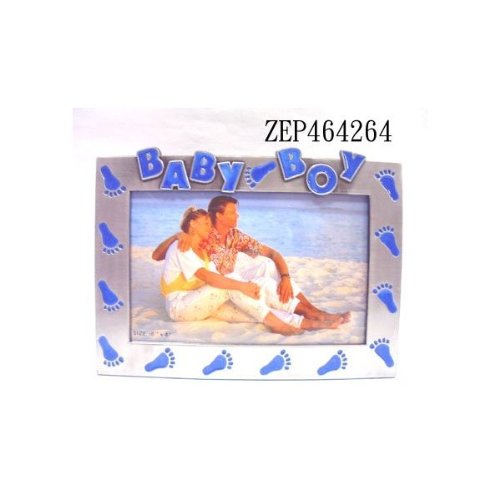 Gifts N More 6×4 Inch Baby Boy Keepsake with Blue Epoxy Footprints - Perfect Newborn Gift for Christening, Baby Shower & Nursery Decor - Item #520