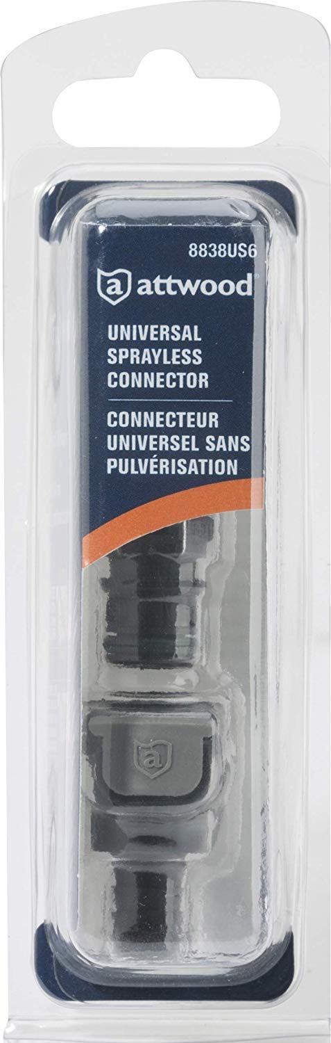 Attwood 8838US6 Universal Sprayless Connector Set - Male & Female Threaded with Sealant (4-Pack) - Perfect for Marine, RV, and Plumbing Applications