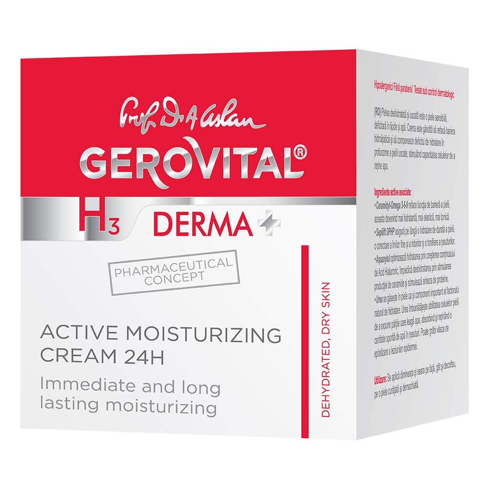 GEROVITAL DERMA+ Anti-Wrinkle Face Cream - Deep Hydrating Moisturizer for Dry Skin | All Day Active Moisturizing & Firming Facial Cream | 50ml | Perfect for Daily Skincare Routine & Nighttime Hydration