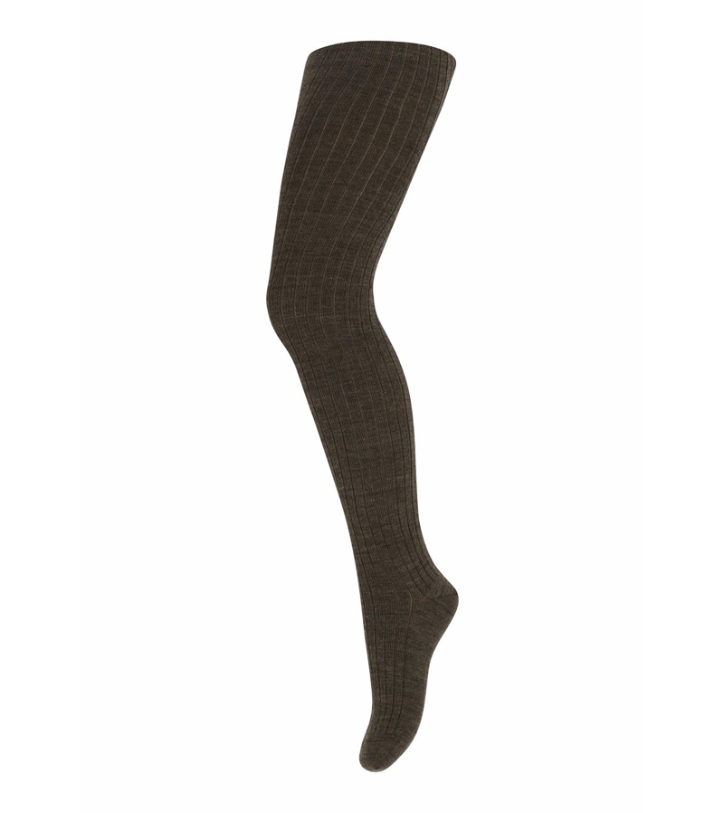 Premium Brown Melange Wool Rib Tights by MP Denmark - Warm Winter Leggings for Women, Cozy Knit Tights for Cold Weather, Office Wear & Outdoor Activities