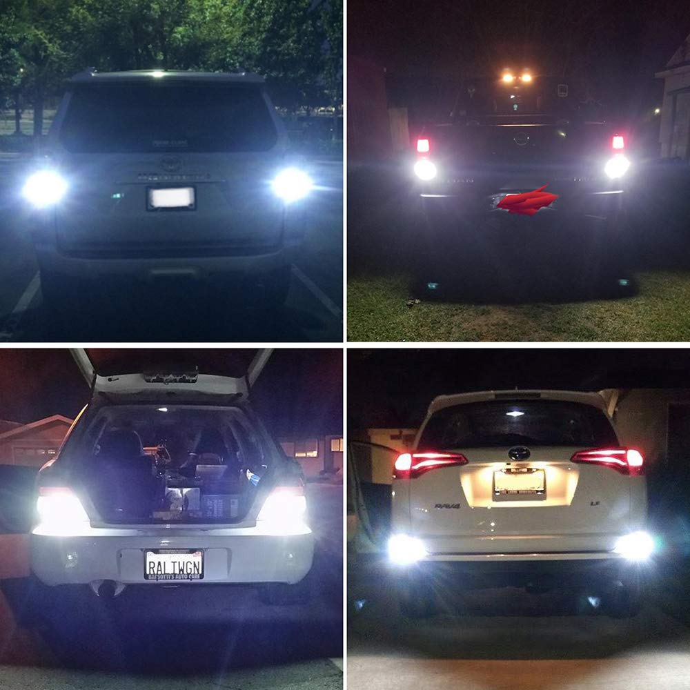 AUXLIGHT 3157 3156 T25 3056 4157 LED Bulbs - 1400 Lumens Super Bright, Low Power, 6000K Xenon White - Replacement for Backup Reverse Lights, Tail Brake Stop & Parking Lights (Pack of 2) - Perfect for Cars, Trucks & SUVs