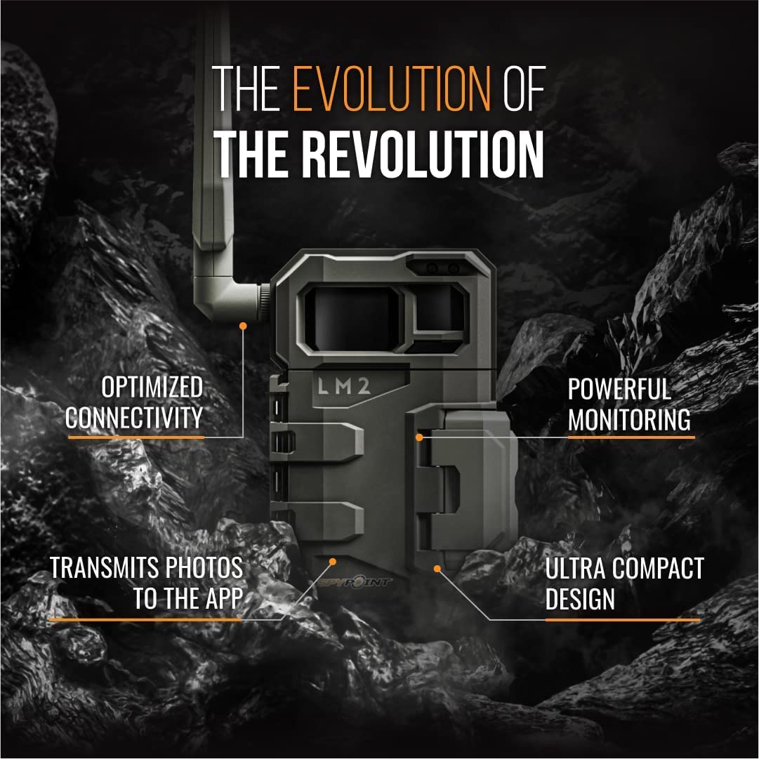 SPYPOINT LM2 Twin Pack Cellular Trail Camera - 20MP HD Photos, Infrared Night Vision, 90ft Detection Range, 0.5s Trigger Speed, Includes Lexar 32GB Micro SD Card (Verizon) - Perfect for Wildlife Monitoring, Hunting, and Outdoor Security Surveillance