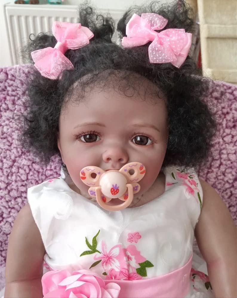 28 Inch Realistic Black Reborn Baby Doll - African American Weighted Silicone Toddler Doll with Lifelike Features, Safe for Kids Age 3+ | Perfect for Gift Giving, Playtime, and Collecting