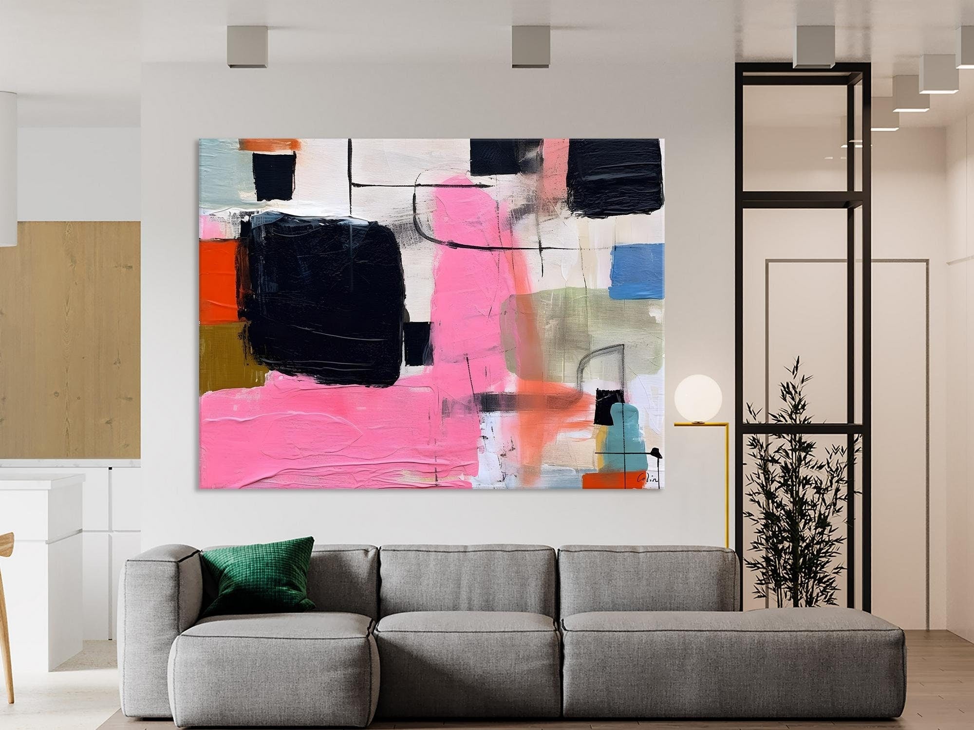 Extra Large Contemporary Abstract Canvas Painting - Modern Wall Art for Living Room, Bedroom & Office Decor | Original Handmade Artwork for Sale