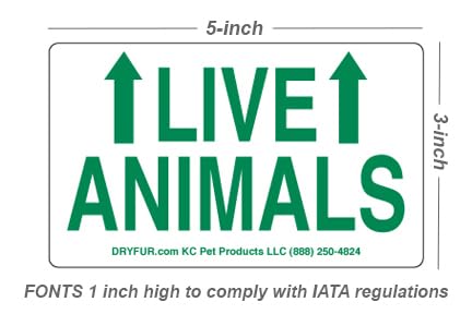 500 Live Animal Shipping Labels with Arrows - Durable Pet Airline Stickers for Safe Transport