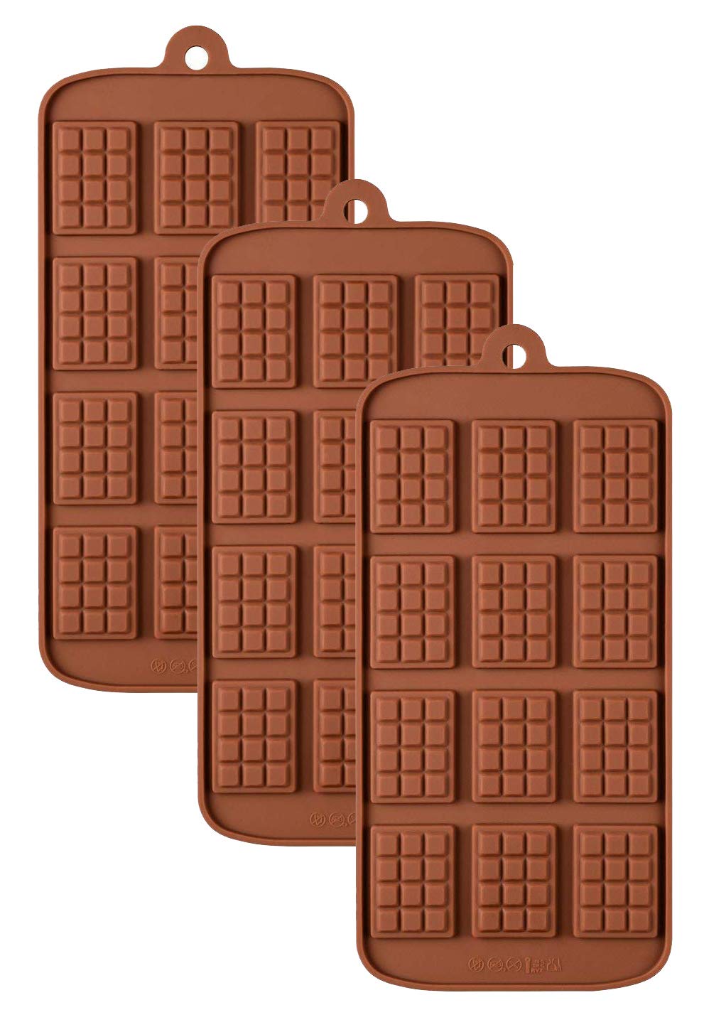 3-Pack Mini Waffle Molds - Silicone Chocolate DIY Baking Tray for Party Treats & Desserts - Perfect for Birthday, Wedding, and Holiday Baking