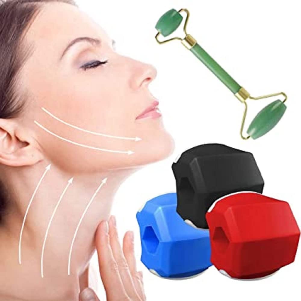 Navya Export Jawline Exerciser for Women - Reduce Face & Neck Fat, Double Chin Slimmer with Jade Roller | Facial Toning Device for Defined Jawline | Perfect for Home Workouts & Beauty Routine