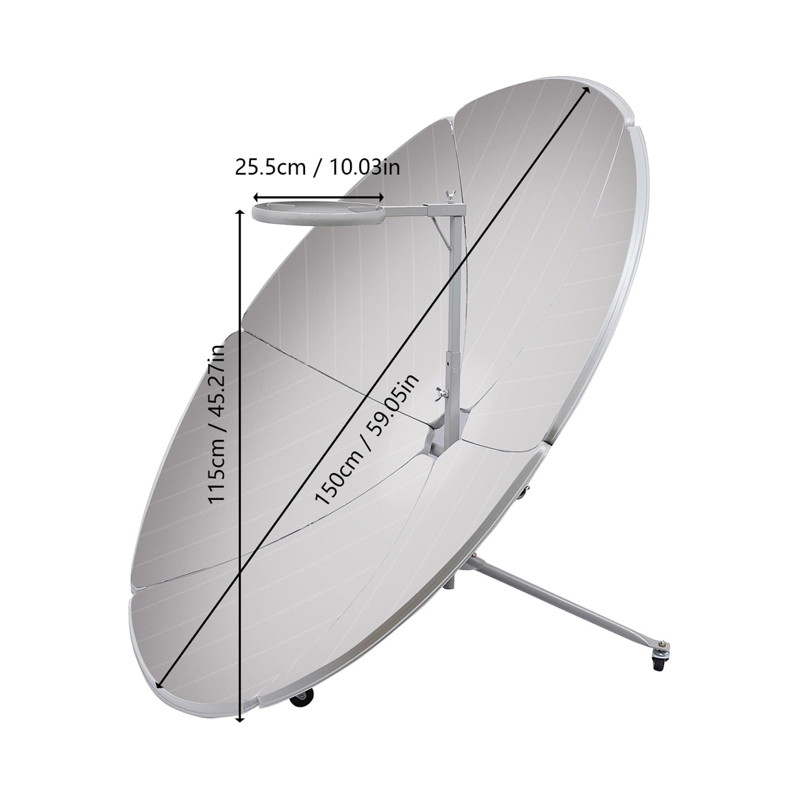 Premium 1.5m Parabolic Solar Cooker - 1800W High Efficiency Outdoor Cooking for Camping, Grilling & BBQ - Eco-Friendly DIY Solar Oven for Backpacking, Emergency Preparedness & Off-Grid Living