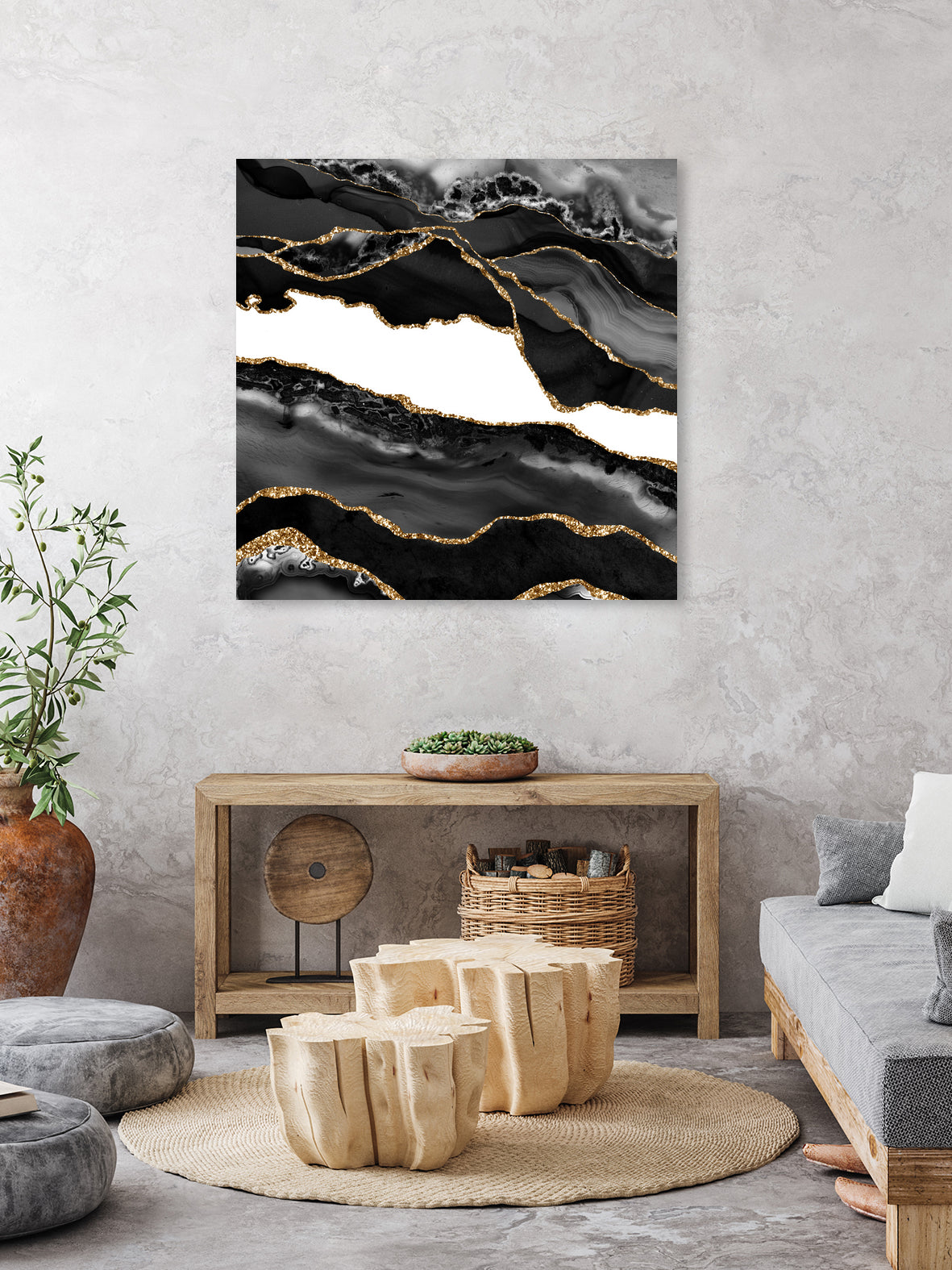 Black & Gold Agate Texture 06 - Elegant Natural Stone Pattern for Home Decor, Jewelry Making & DIY Crafts | Perfect for Wall Art, Phone Cases & Scrapbooking