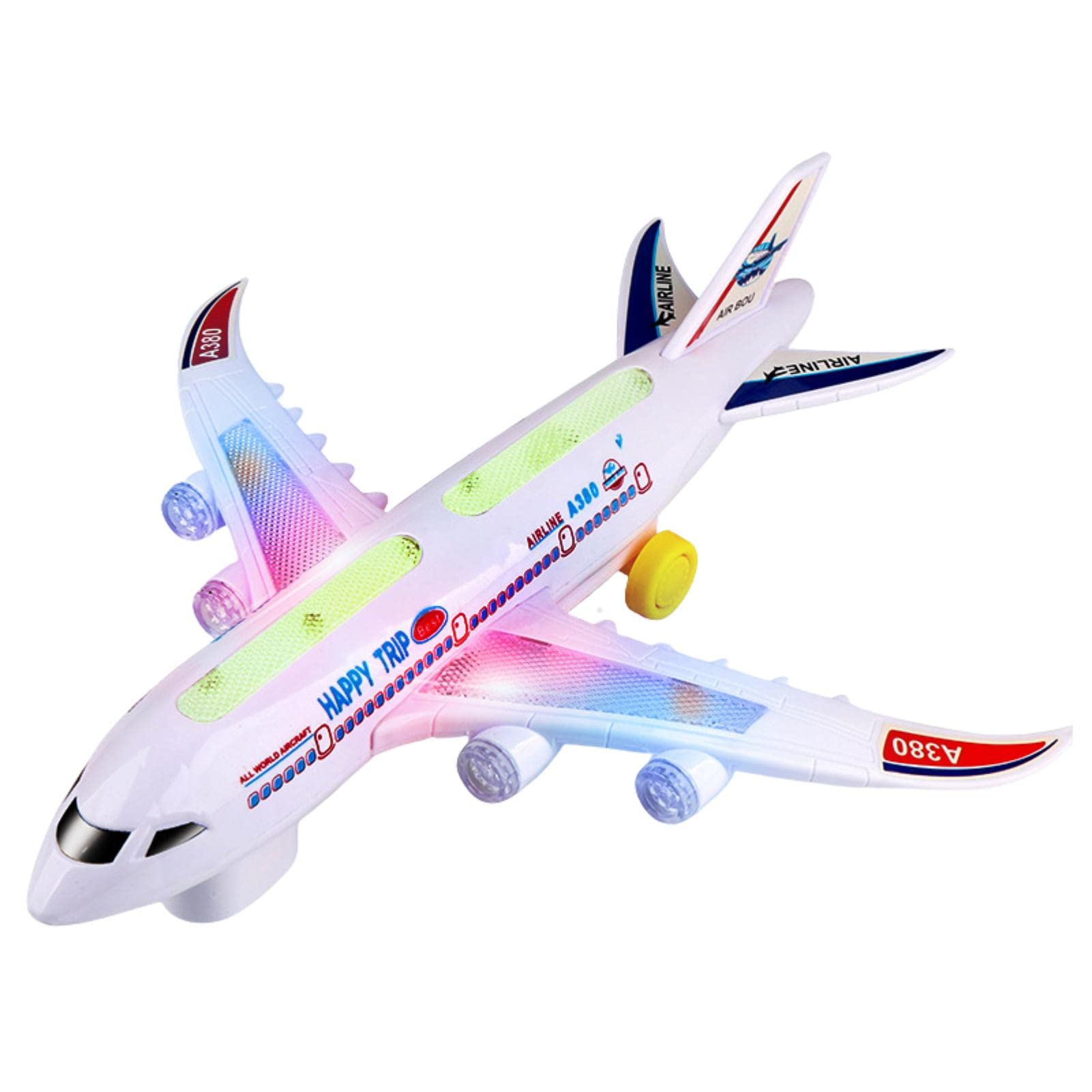 **Airplane Toys for Toddlers - Light Up & Sound Plane with Bump & Go Action, DIY Self-Assembly Toy for Boys & Girls Ages 3+ - Perfect for Pretend Play, Birthday Gifts & Early Learning Fun**