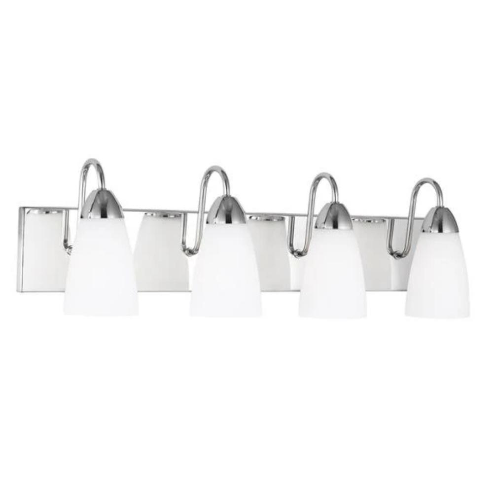 Barton 4-Light Bathroom Vanity Light Fixture - Modern LED Wall Sconce for Makeup Mirror Lighting, Bedroom & Dressing Room Decor