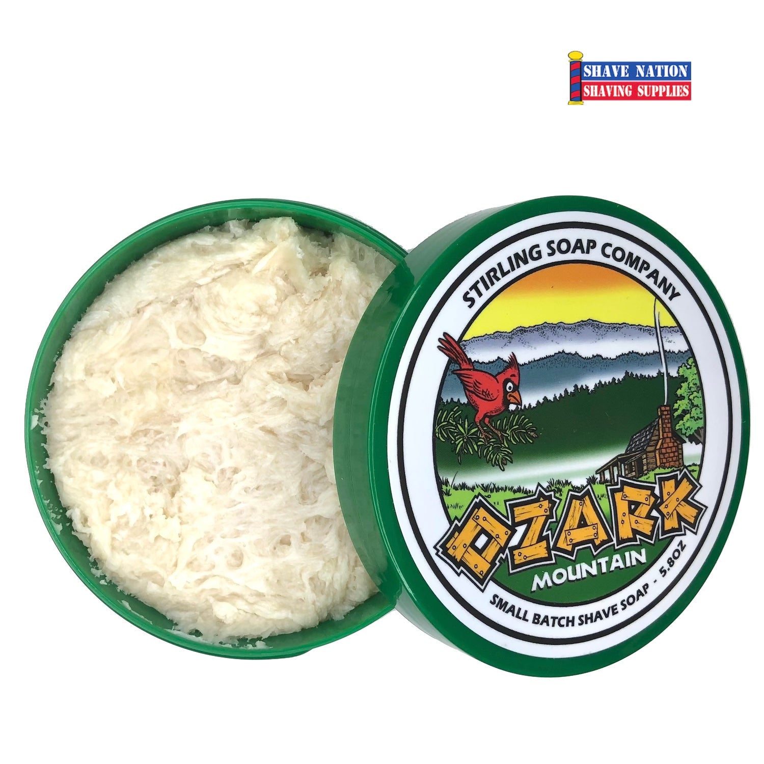 Premium Stirling Shaving Soap for Men - All-Natural Glycerin Shaving Soap Bar with Shea Butter & Essential Oils - Smooth, Close Shave for Sensitive Skin - Perfect for Wet Shaving, Travel & Grooming Kits