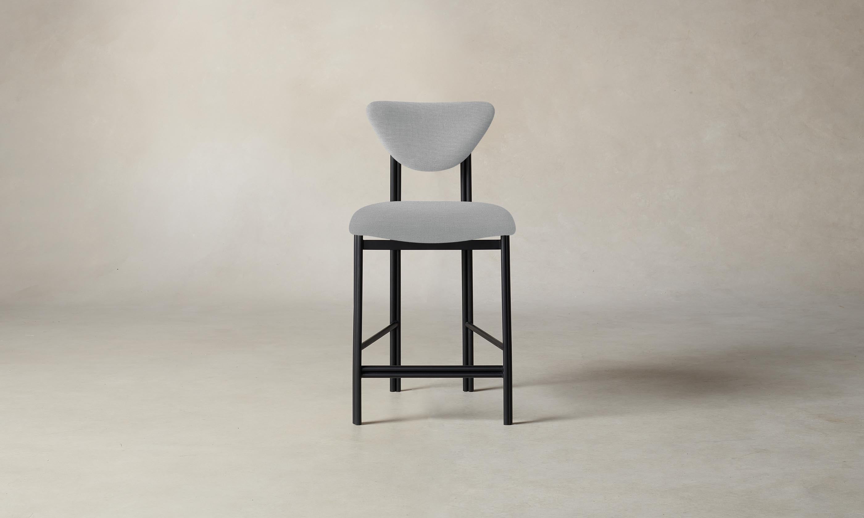 Premium Cooper Counter Stool with Performance Linen Weave - Cloud Color - Modern Kitchen Bar Stools for Home & Restaurant Use