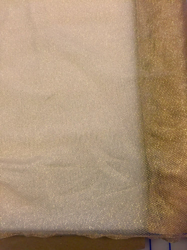 60 Inch Wide Gold Metallic Stretch Tulle Fabric - Perfect for Wedding Decor, Costumes & DIY Craft Projects