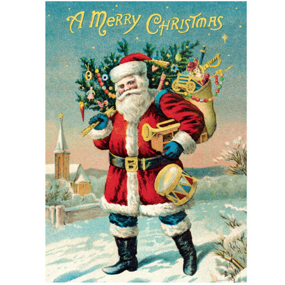 Vintage Santa Christmas Gift Wrap - Holiday Wrapping Paper for Presents, Parties & Festive Decorations - Perfect for Xmas Gifts, Tree Decor & Home Decoration