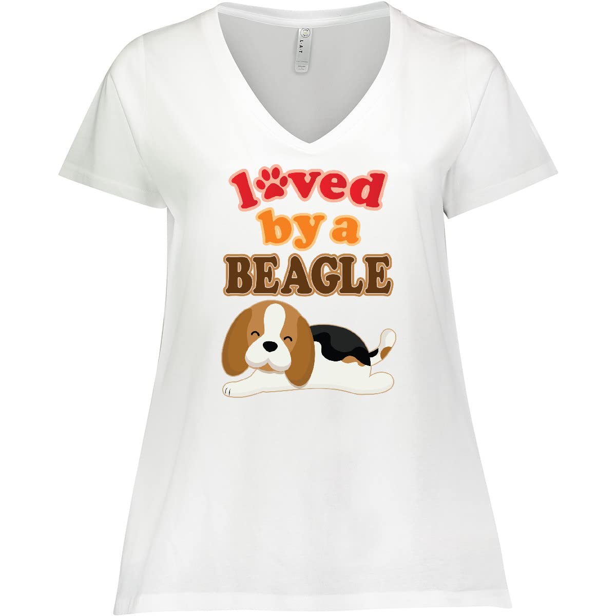 Inktastic Beagle Dog Lover Gift - Women's Plus Size V-Neck T-Shirt for Casual Wear & Dog Lovers