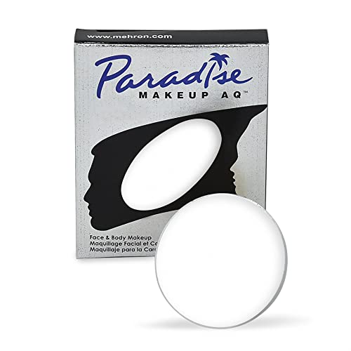 Mehron Makeup Paradise AQ Professional Water-Based Face & Body Paint Refill - 0.25 oz / 7.4 ml (White) - Ideal for Halloween, Cosplay, Theater & Special Effects Makeup
