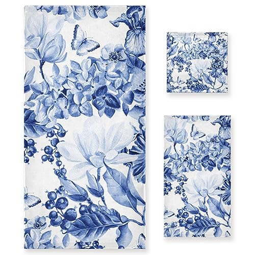 Blue and White Butterfly Floral
