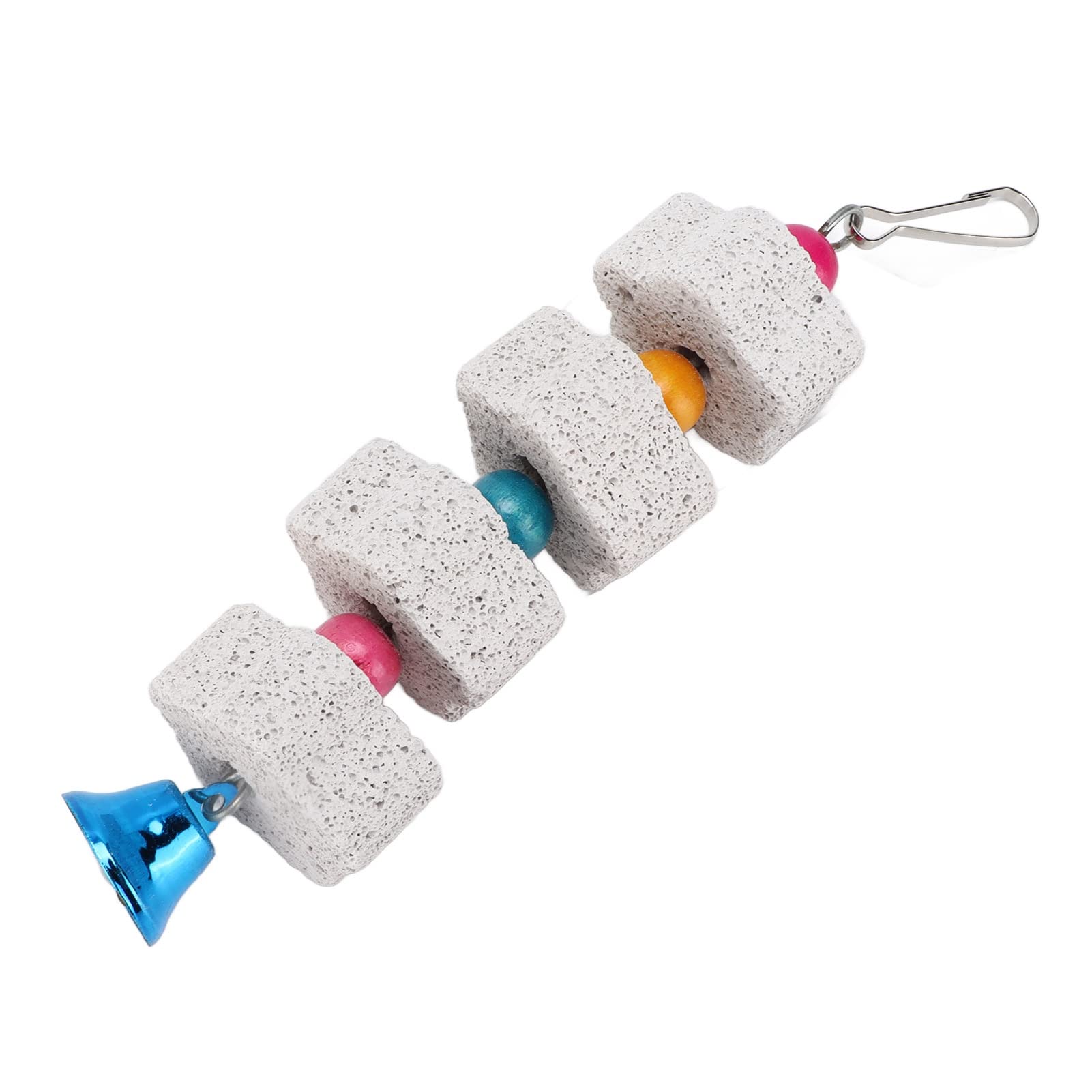 Premium Bird Beak Grinding Stone - Calcium Enriched Chew Toy with Bell | Natural Beak Care for Parakeets, Cockatiels & Small Pets | Cage Hanging Entertainment & Dental Health Accessory | Perfect for Playtime & Stress Relief