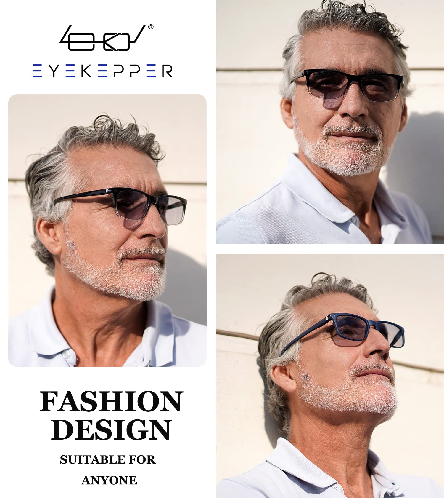 Eyekepper Photochromic Transition Reading Glasses for Men & Women – Light Adaptive Lenses for Indoor/Outdoor Reading, Driving & Computer Use