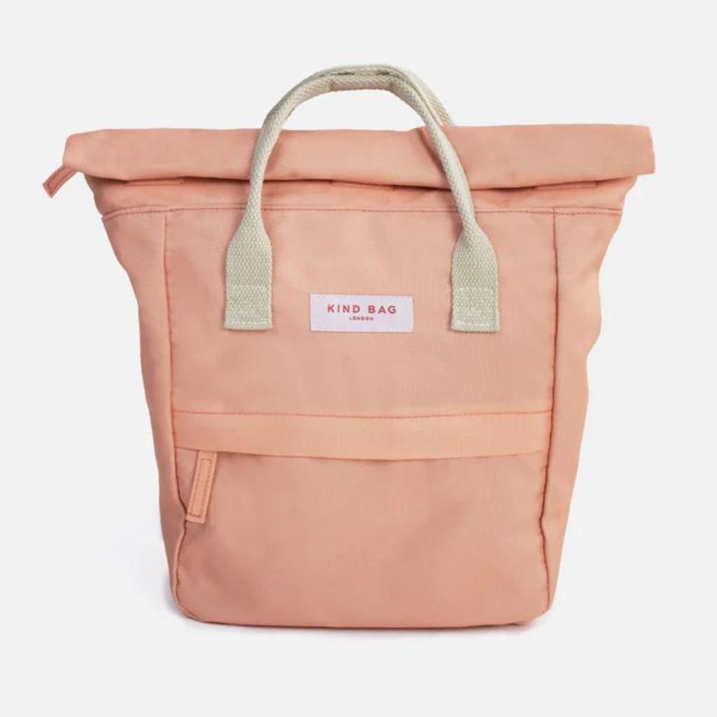 Kind Bags Hackney Mini Backpack - Lightweight & Waterproof Peach Pink Small Backpack for Women & Teens | Perfect for School, Travel & Everyday Use