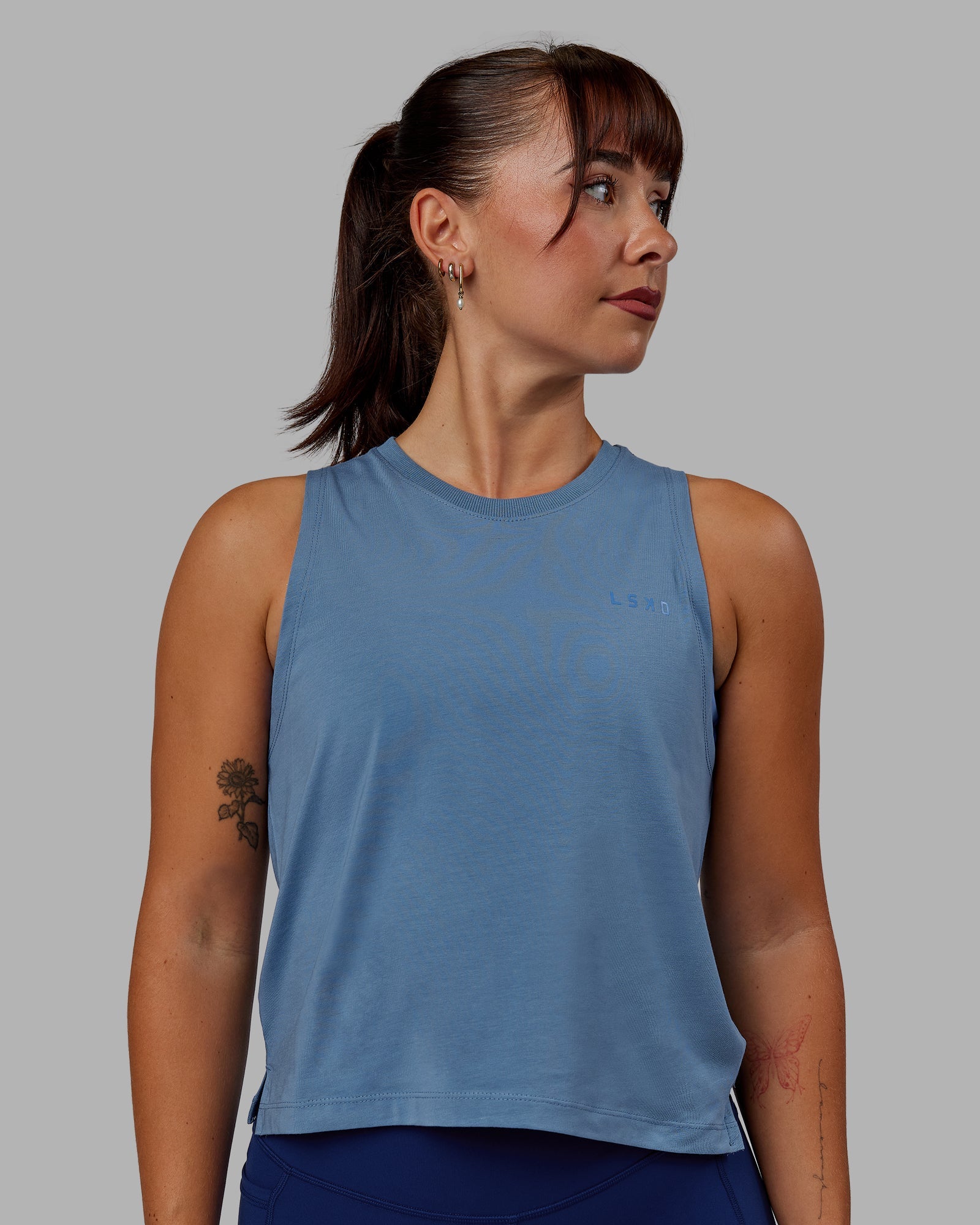 Premium PimaFLX Tank Top for Women - Soft Breathable Cotton Blend - Elemental Blue - Perfect for Yoga, Workouts & Casual Wear
