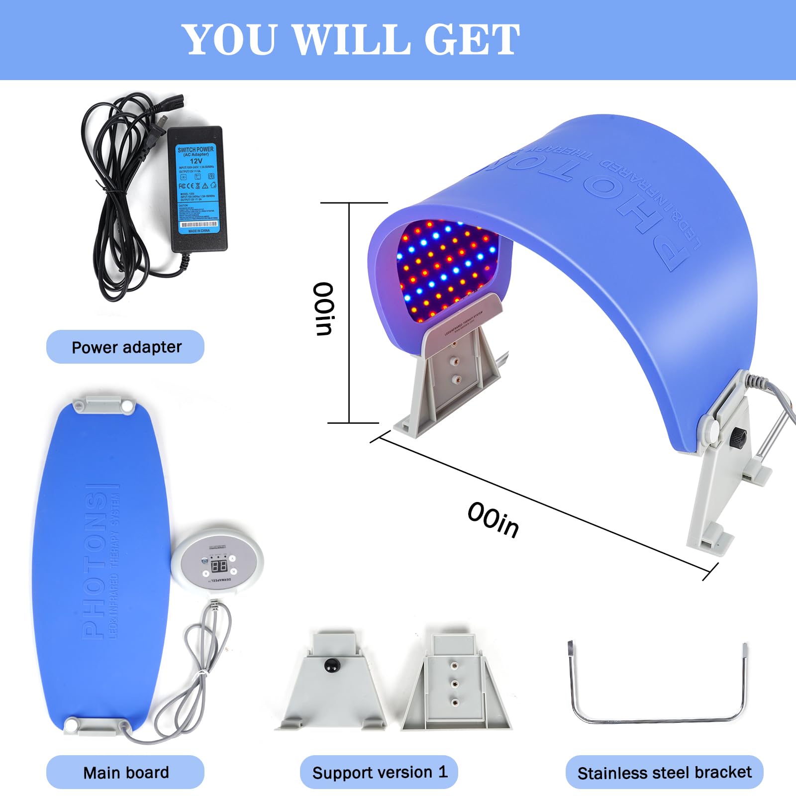 Dermapeel Photons LED Facial Skin Care Machine - Anti-Aging Beauty Mask Therapy Device for Wrinkle Reduction & Skin Rejuvenation | Perfect for Home Spa & Professional Salon Treatments