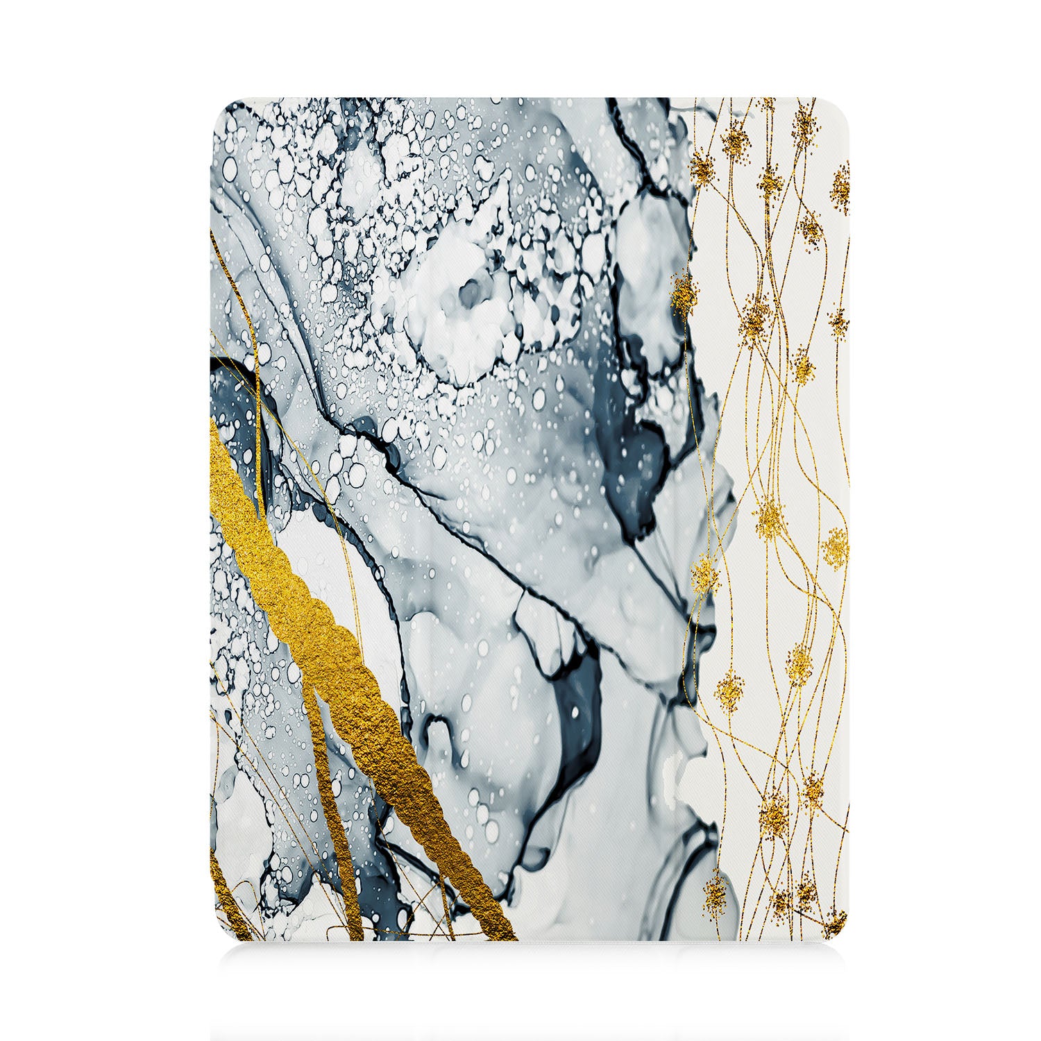 Premium Marble Gold iPad Trifold Case - Slim Protective Cover for iPad Air/Pro with Auto Sleep/Wake | Perfect for Work, Travel & Home Use