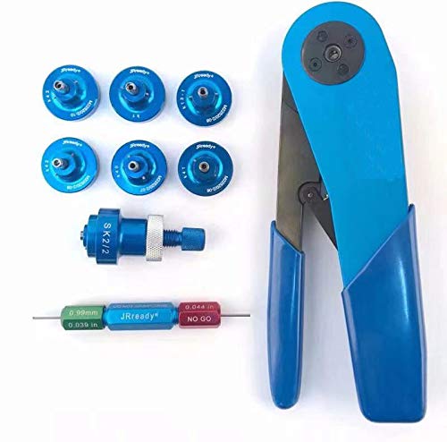 Professional HDT-48-00 Crimping Tool Set with Positioner for Solid Terminals - Perfect for Electrical Wiring, Automotive Repairs & DIY Projects