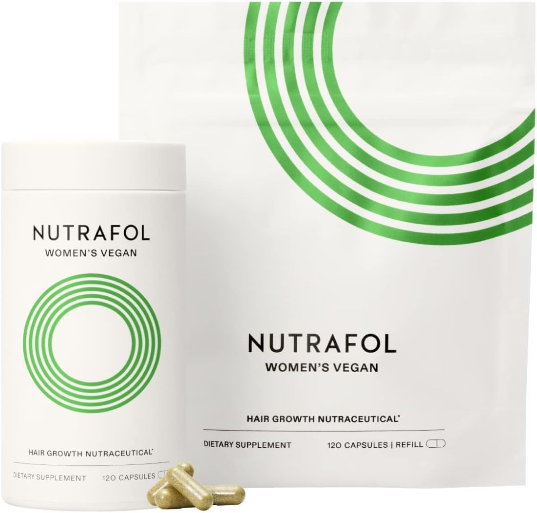 Nutrafol Women's Hair Growth Supplements for Thicker, Stronger Hair - Clinically Tested, 100% Vegan, Dermatologist Recommended (2 Month Supply) - Ideal for Women 18-44 Years Old to Boost Hair Health at Home & Work