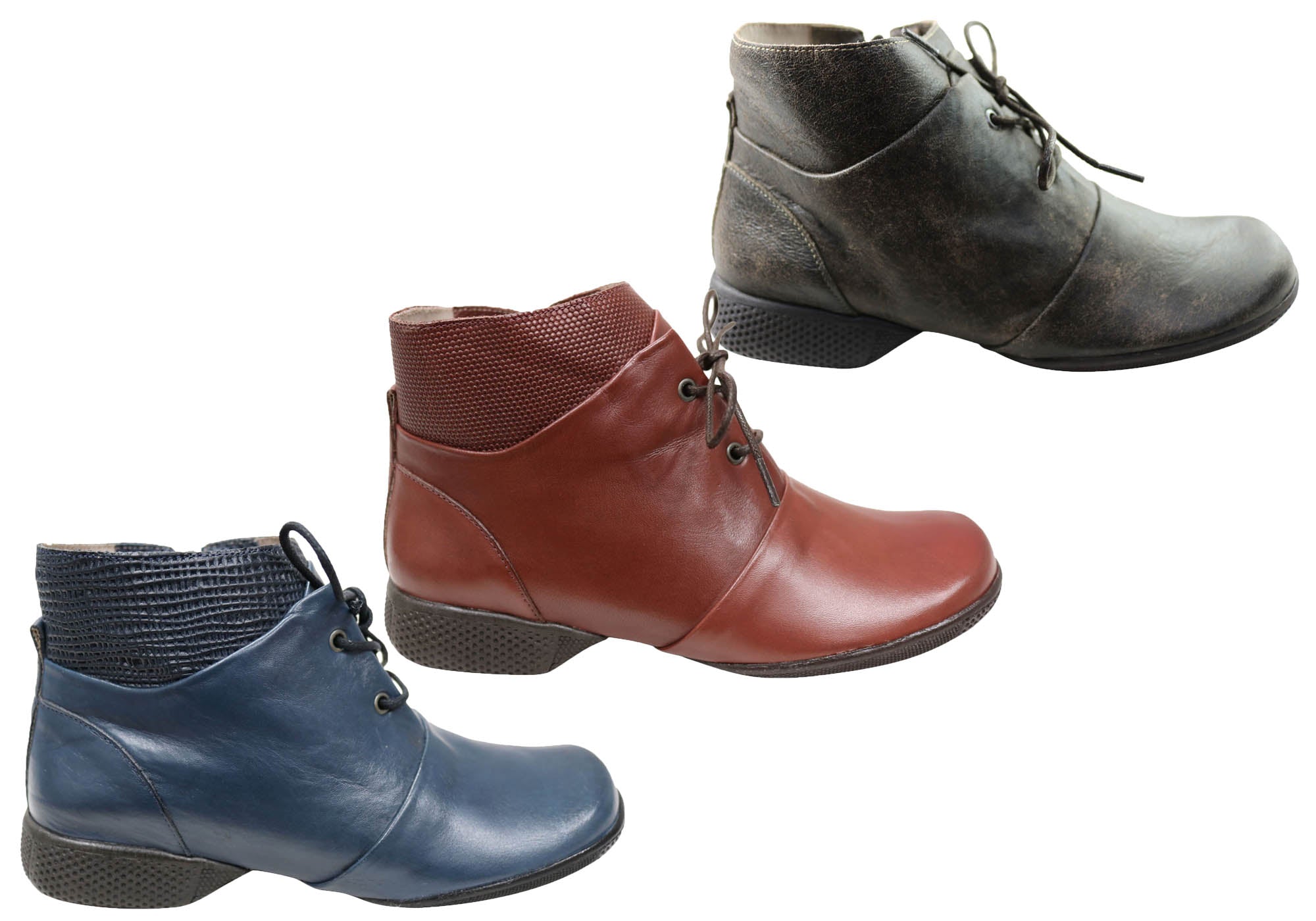 J Gean Angie Women's Comfortable Leather Ankle Boots - Made in Brazil - Perfect for Work, Casual Wear & Fall Fashion