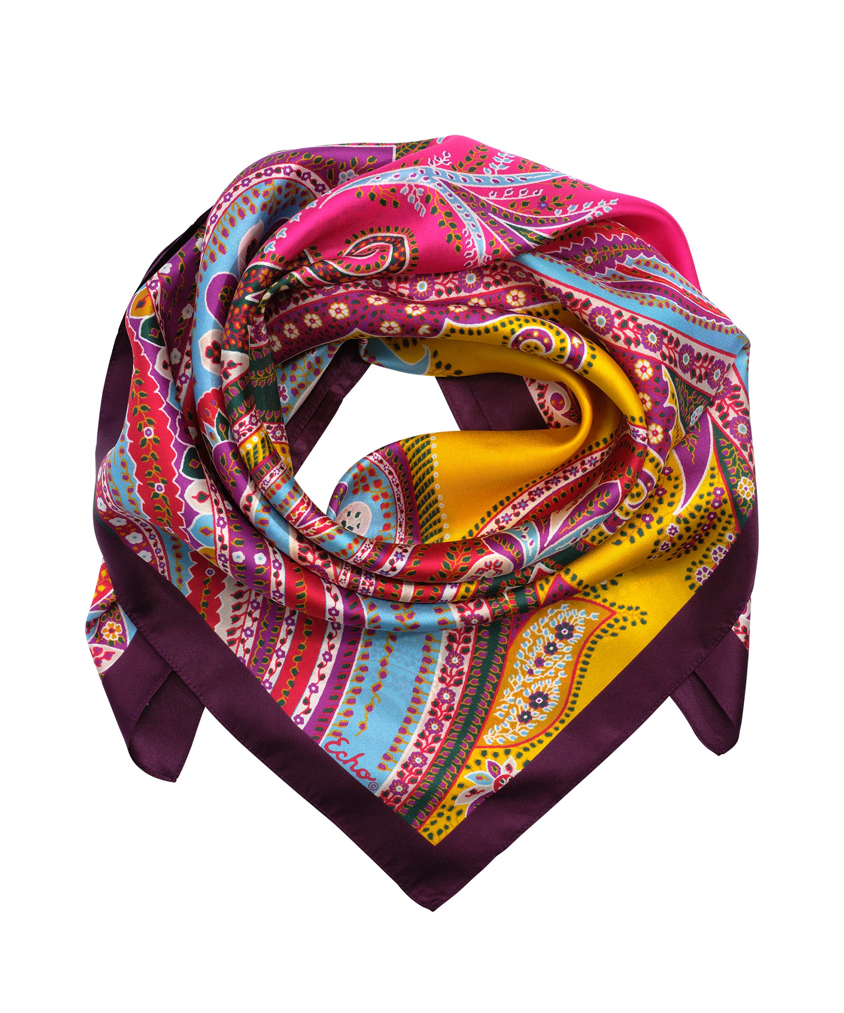 Parlor Paisley 35 Silk Square Scarf - Luxury Fashion Accessory for Women, Elegant Head Wrap & Neck Scarf - Perfect for Parties, Weddings & Office Wear