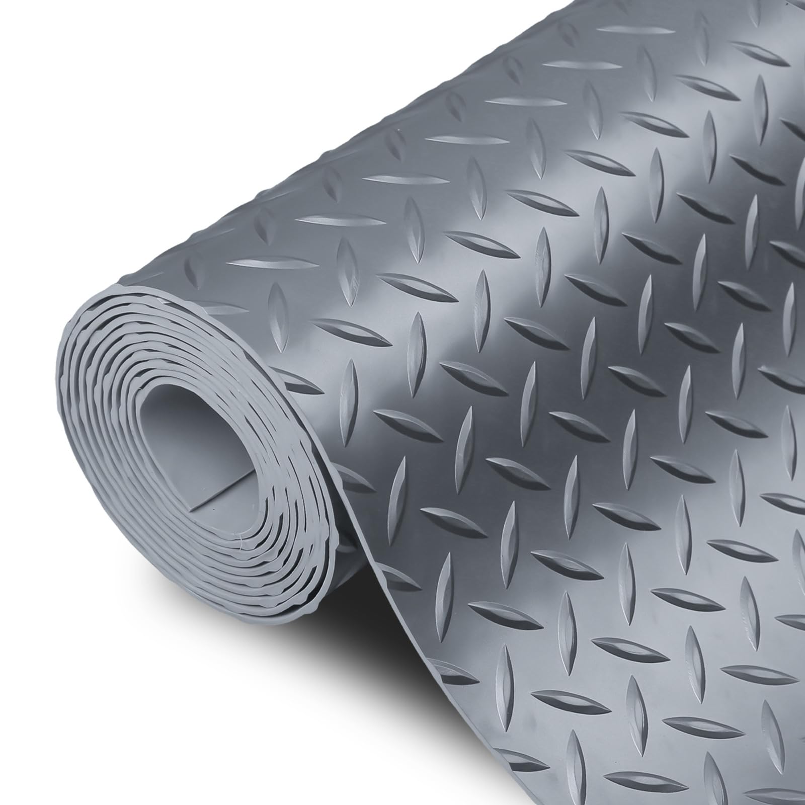 4 x 10 Ft Heavy Duty Garage Floor Mat - 2.8mm Thick Commercial Grade Parking Mat for Cars, Trucks & Golf Carts | Waterproof, Stain Resistant & Durable Floor Protection | Ideal for Garages, Workshops & Driveways (Embossed Diamond Plate Design)