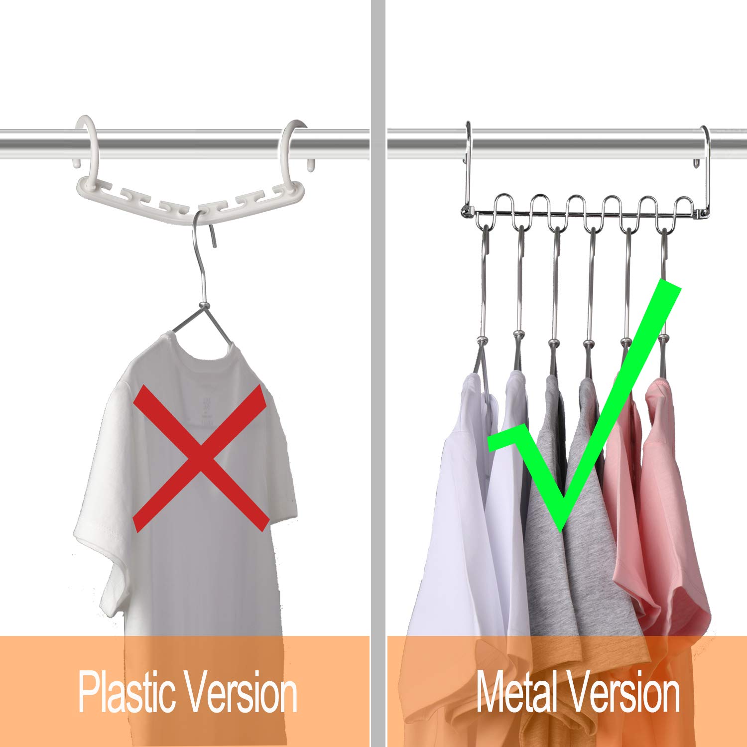 GEFTOL 20 Pack Metal Space Saving Hangers - 12 Slot Cascading Closet Organizer for Wardrobe & Clothes Storage | Perfect for Small Spaces, Dorm Rooms & Apartment Living