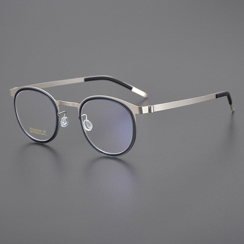 Bclear Unisex Full Rim Round Titanium Eyeglasses Frame - Lightweight & Durable My9915 for Men & Women | Perfect for Reading, Driving & Everyday Use