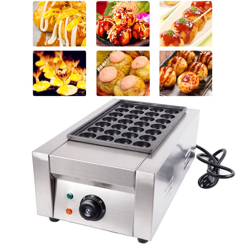 Commercial Electric Takoyaki Maker Machine - 28 Holes Non-Stick Japanese Octopus Ball Baker, 110V 1.8KW for Home & Restaurant Use - Perfect for Parties, Street Food Business & Japanese Cuisine Cooking