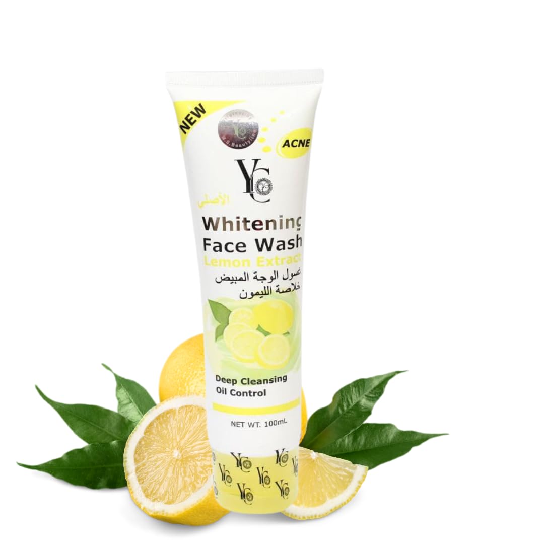 YC Whitening Face Wash with Lemon Extract - 100ml Acne Removal Cleanser for Clear Skin | Pack of 1 | Perfect for Daily Skincare & Acne-Prone Skin